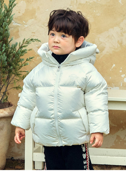 Glossy Polyester Mid-Length Down Jacket