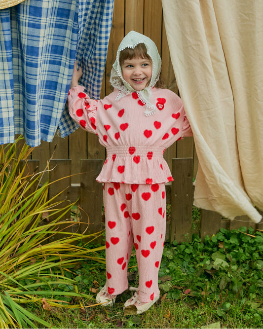 Crepe Heart Ruffle Set