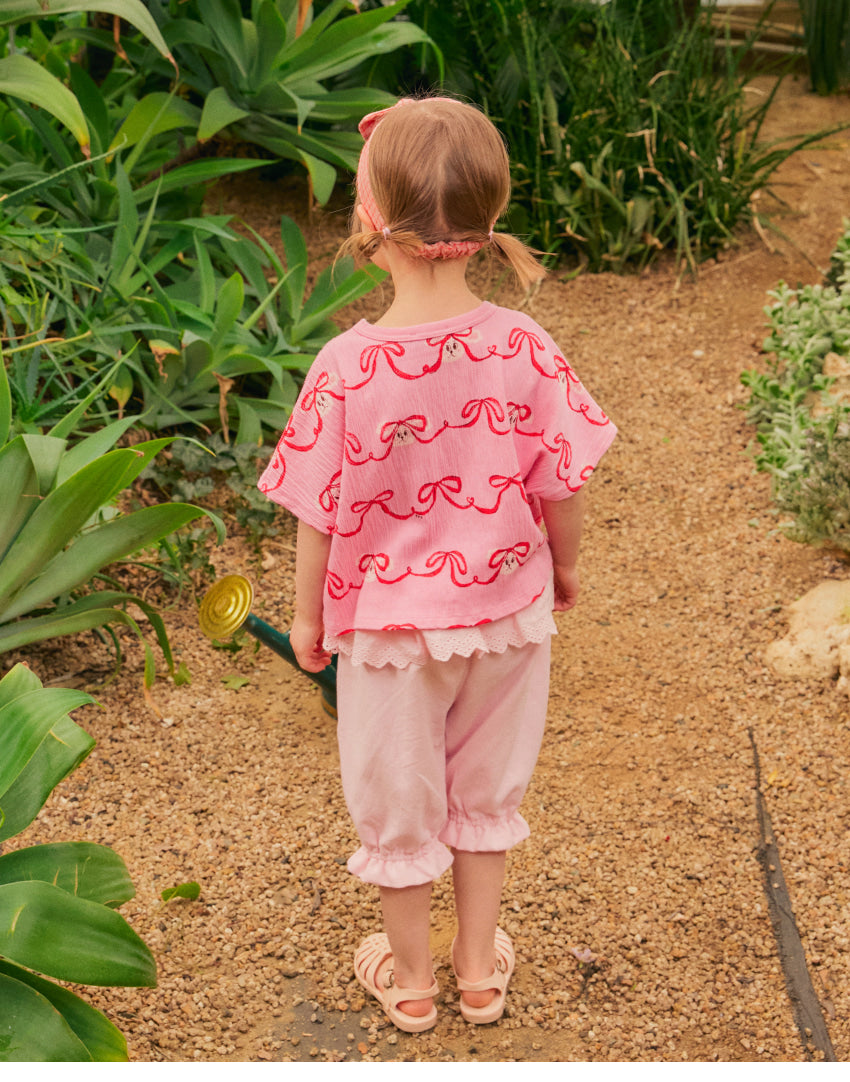 [26S] Crinkle All-Over Crop T-Shirt