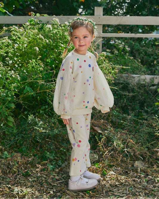 Mini French Terry All-Over Flower Set