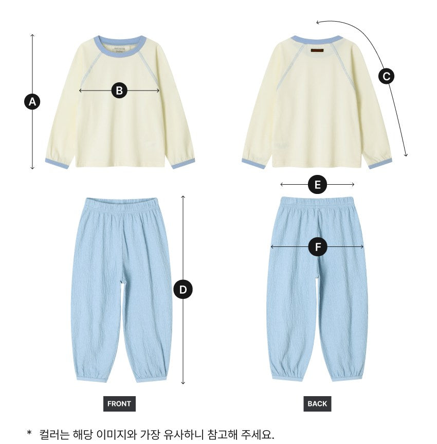 [26F] Cotton Modal Raglan Color-Block Loungewear