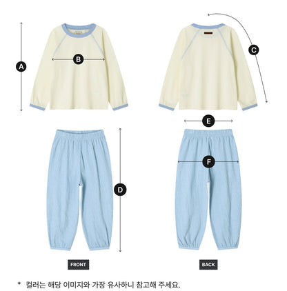 [26F] Cotton Modal Raglan Color-Block Loungewear