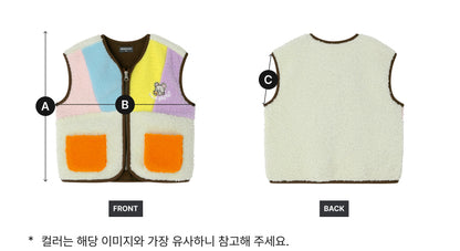 [26F] Paneled Color-Block Fleece Vest