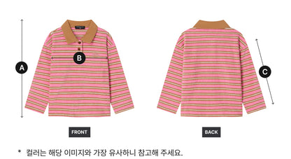 [26F] Striped Collar T-Shirt