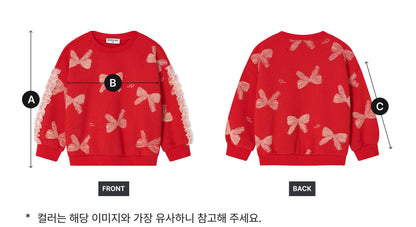 [26F] Ribbon Frill Sweatshirt