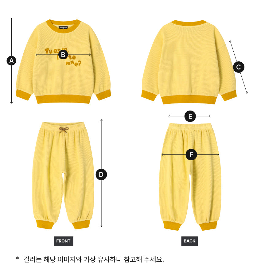 [26F] Waffle Color-Block String Point Set